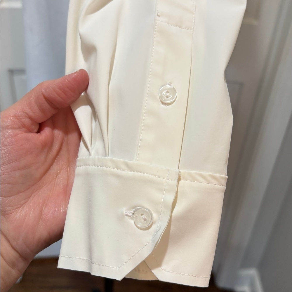 Lysse New York Schiffer sz L white tailored tunic length button down shirt - Picture 7 of 12